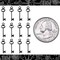 Black Plated Brass Mini Keys Charms Itty Bitty Teeny Weeny Brass Keys - Set of 12 - BB-C129